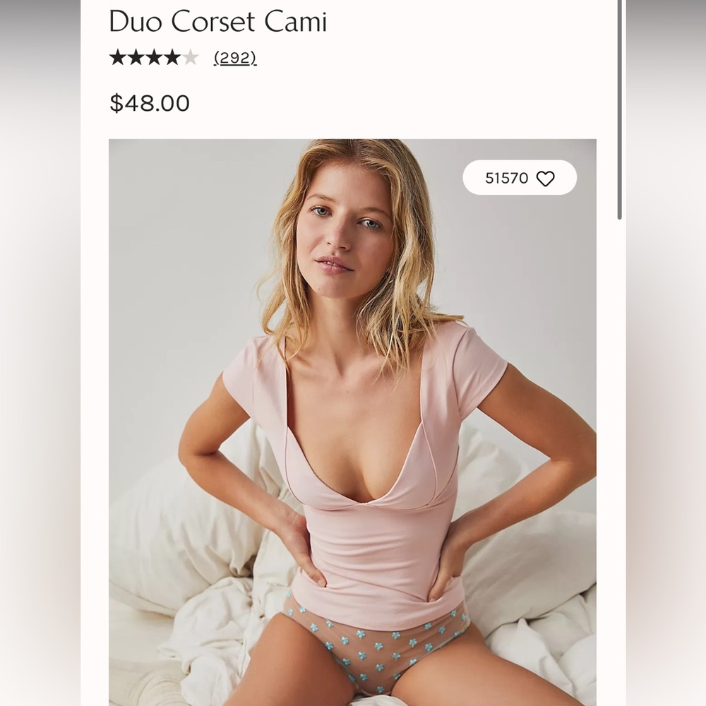 Free people duo corset cami pink size XS/S